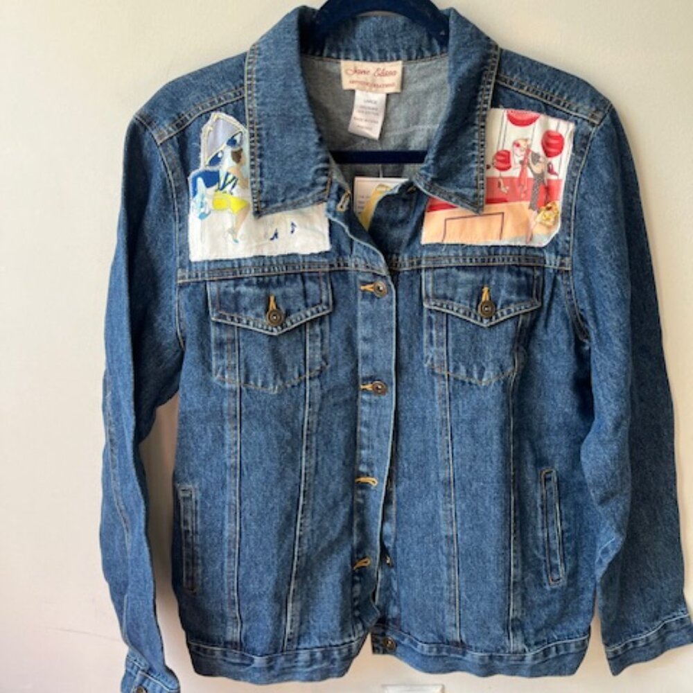 Jane Elissa Artistic Creations Jean Jacket Blue NYC Miami California